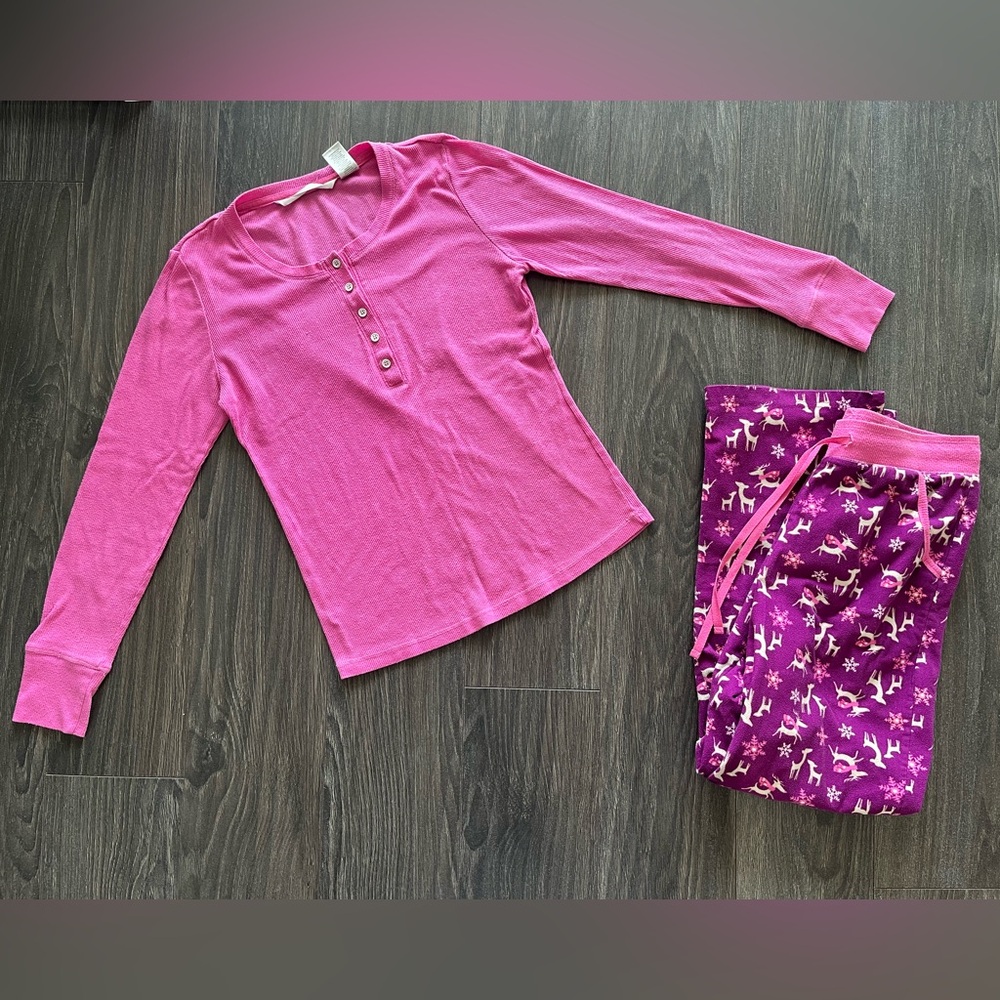 Jasmine Rose Pink Christmas Pajama Set - Small